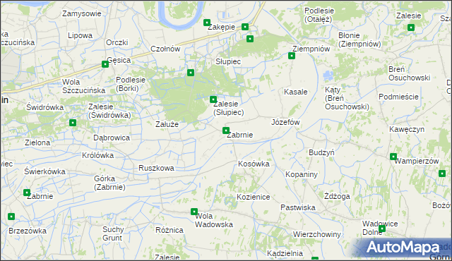 mapa Zabrnie gmina Wadowice Górne, Zabrnie gmina Wadowice Górne na mapie Targeo