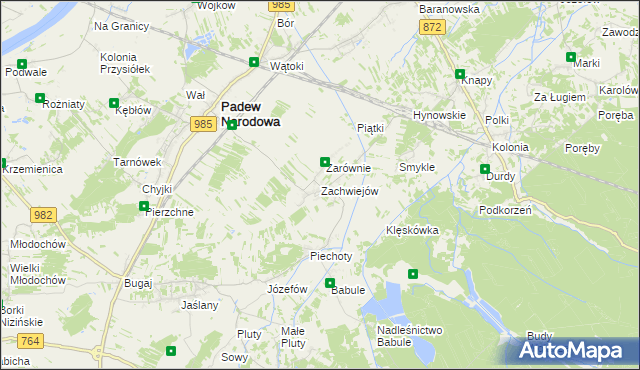 mapa Zachwiejów, Zachwiejów na mapie Targeo