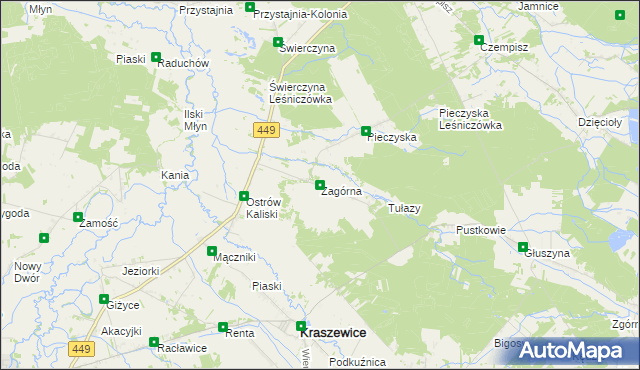 mapa Zagórna, Zagórna na mapie Targeo