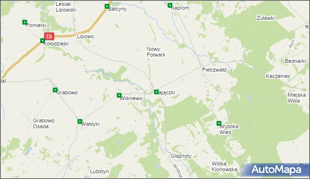 mapa Zajączki gmina Ostróda, Zajączki gmina Ostróda na mapie Targeo