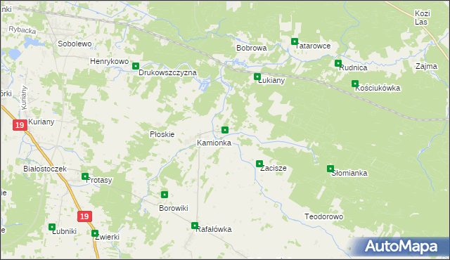 mapa Zajezierce, Zajezierce na mapie Targeo