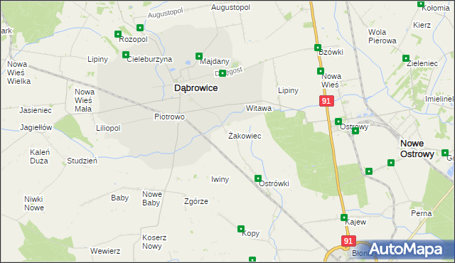 mapa Żakowiec, Żakowiec na mapie Targeo