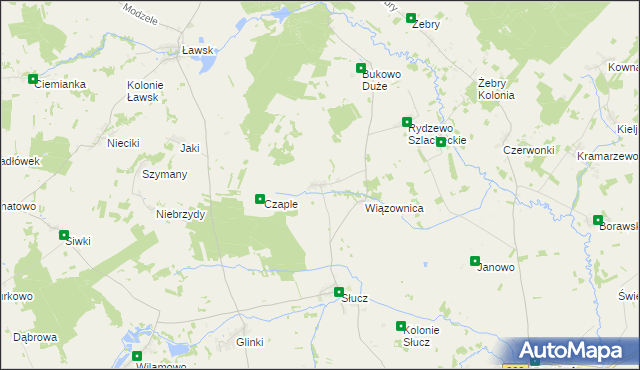 mapa Zakrzewo gmina Radziłów, Zakrzewo gmina Radziłów na mapie Targeo