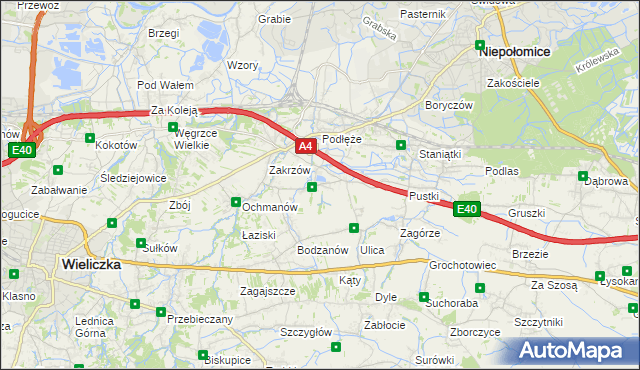 mapa Zakrzowiec, Zakrzowiec na mapie Targeo