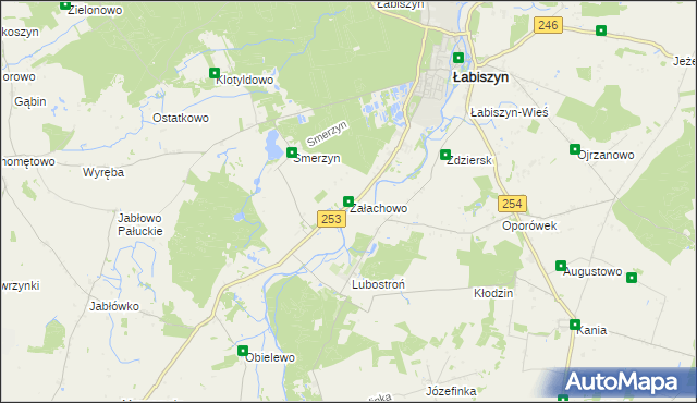 mapa Załachowo, Załachowo na mapie Targeo