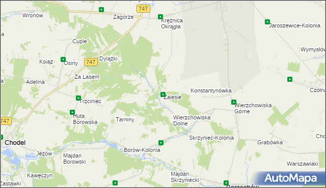 mapa Zalesie gmina Bełżyce, Zalesie gmina Bełżyce na mapie Targeo