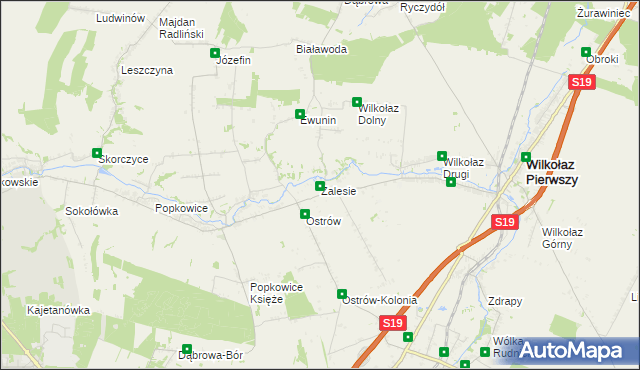 mapa Zalesie gmina Wilkołaz, Zalesie gmina Wilkołaz na mapie Targeo