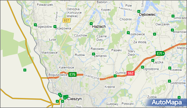 mapa Zamarski, Zamarski na mapie Targeo