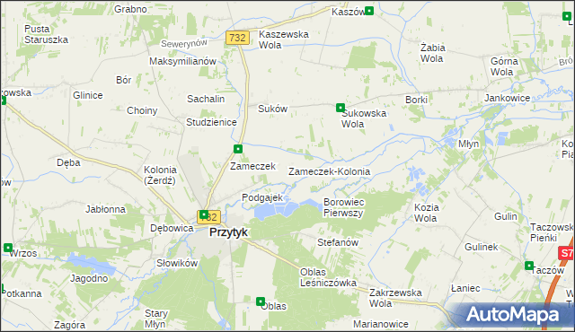 mapa Zameczek-Kolonia, Zameczek-Kolonia na mapie Targeo