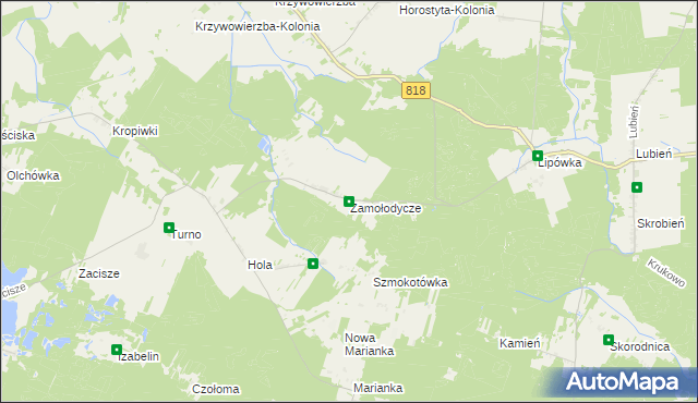 mapa Zamołodycze, Zamołodycze na mapie Targeo