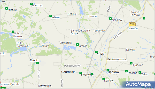 mapa Zamość gmina Czarnocin, Zamość gmina Czarnocin na mapie Targeo