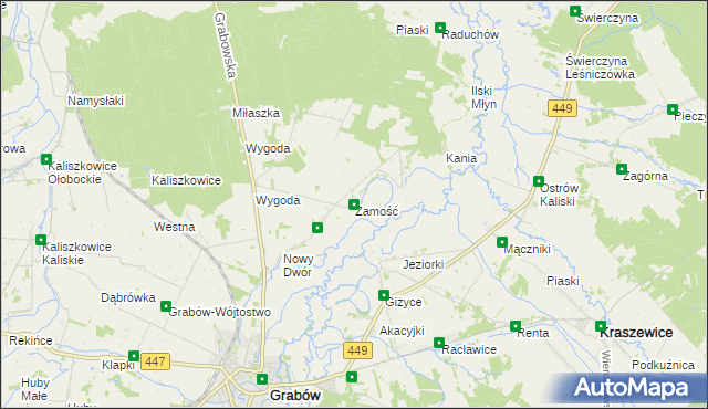 mapa Zamość gmina Sieroszewice, Zamość gmina Sieroszewice na mapie Targeo