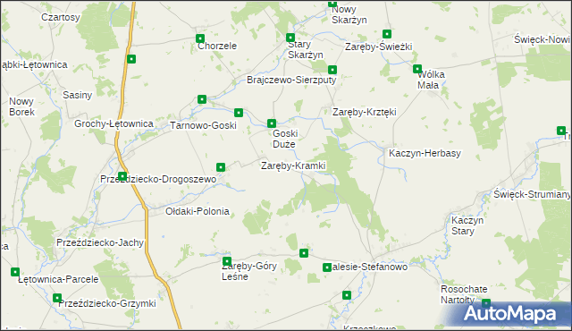 mapa Zaręby-Skórki, Zaręby-Skórki na mapie Targeo