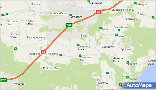 mapa Żarnowica Mała, Żarnowica Mała na mapie Targeo