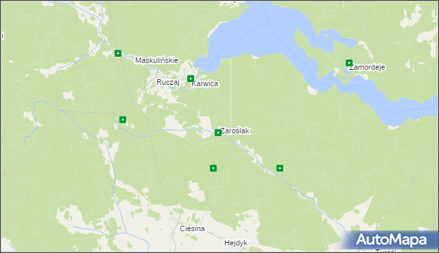 mapa Zaroślak, Zaroślak na mapie Targeo