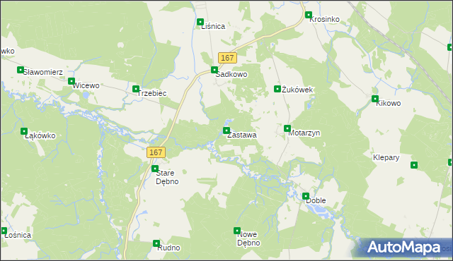 mapa Zastawa, Zastawa na mapie Targeo