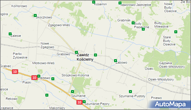 mapa Zawidz Mały, Zawidz Mały na mapie Targeo