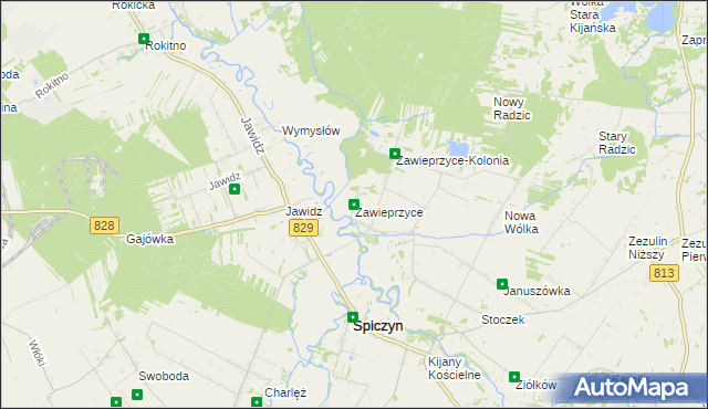 mapa Zawieprzyce, Zawieprzyce na mapie Targeo