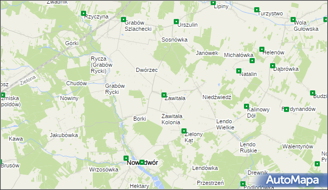 mapa Zawitała, Zawitała na mapie Targeo