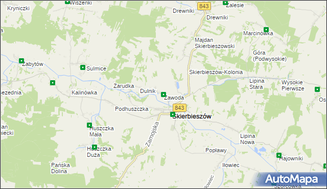 mapa Zawoda gmina Skierbieszów, Zawoda gmina Skierbieszów na mapie Targeo