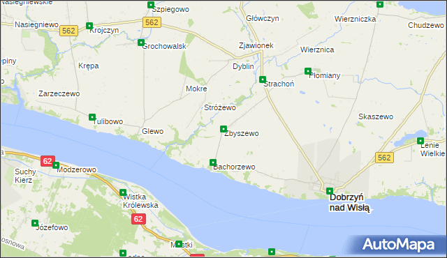 mapa Zbyszewo gmina Dobrzyń nad Wisłą, Zbyszewo gmina Dobrzyń nad Wisłą na mapie Targeo