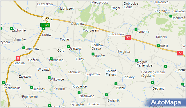 mapa Zdanów gmina Obrazów, Zdanów gmina Obrazów na mapie Targeo