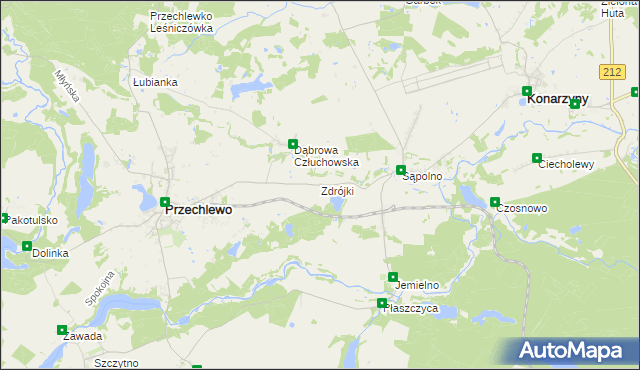 mapa Zdrójki gmina Przechlewo, Zdrójki gmina Przechlewo na mapie Targeo