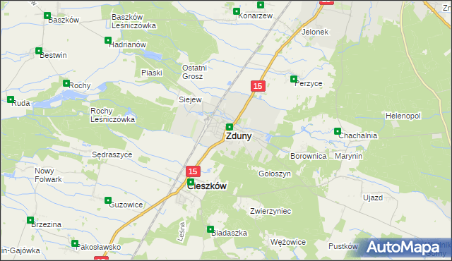 mapa Zduny powiat krotoszyński, Zduny powiat krotoszyński na mapie Targeo