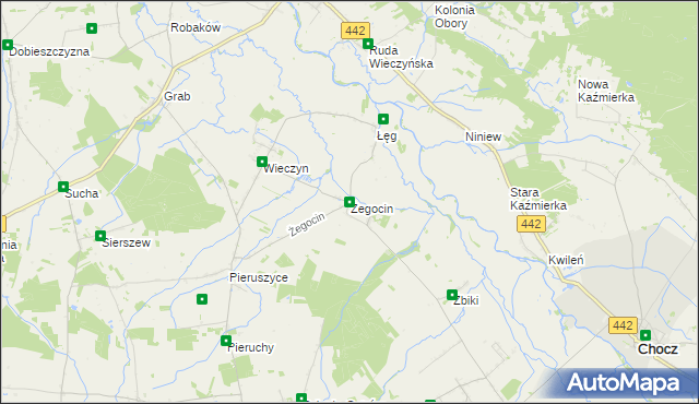 mapa Żegocin gmina Czermin, Żegocin gmina Czermin na mapie Targeo