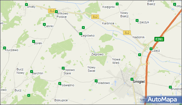 mapa Żegrowo, Żegrowo na mapie Targeo