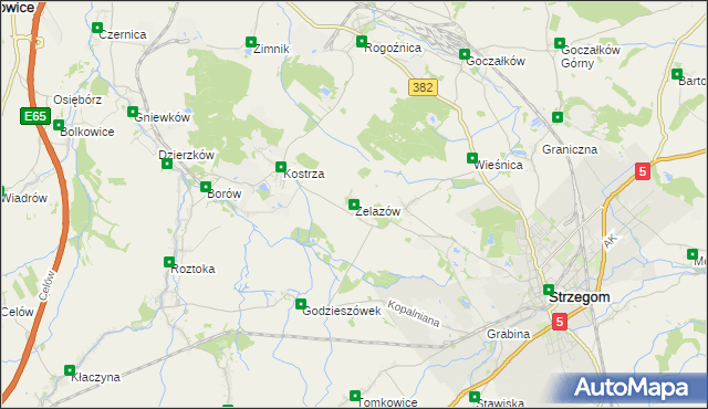 mapa Żelazów gmina Strzegom, Żelazów gmina Strzegom na mapie Targeo