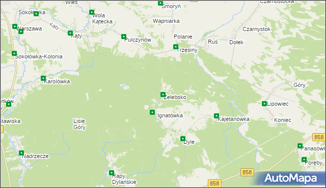 mapa Żelebsko, Żelebsko na mapie Targeo