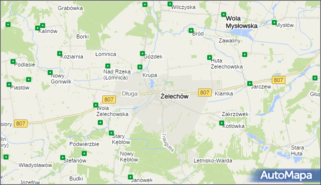 mapa Żelechów powiat garwoliński, Żelechów powiat garwoliński na mapie Targeo