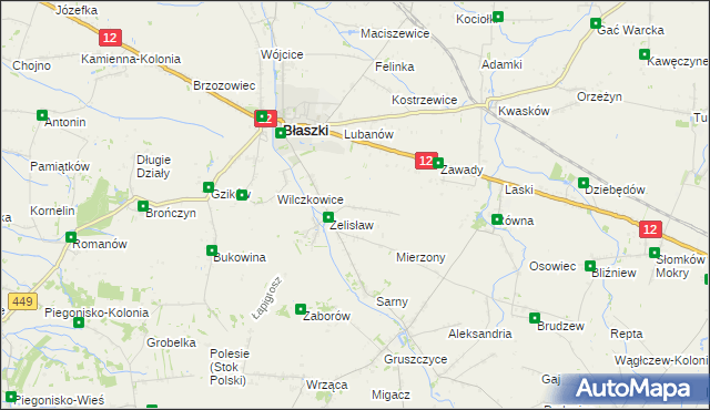 mapa Żelisław-Kolonia, Żelisław-Kolonia na mapie Targeo