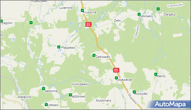 mapa Żelkowiec, Żelkowiec na mapie Targeo