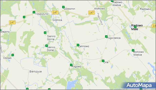 mapa Żelmowo, Żelmowo na mapie Targeo