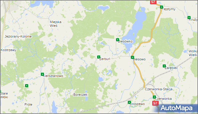 mapa Zerbuń, Zerbuń na mapie Targeo