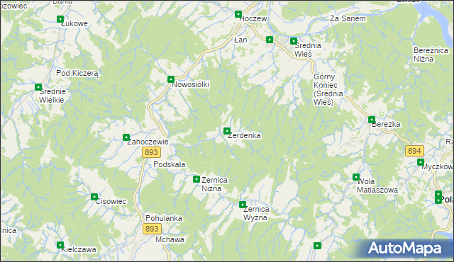 mapa Żerdenka, Żerdenka na mapie Targeo