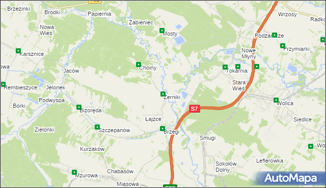 mapa Żerniki gmina Sobków, Żerniki gmina Sobków na mapie Targeo