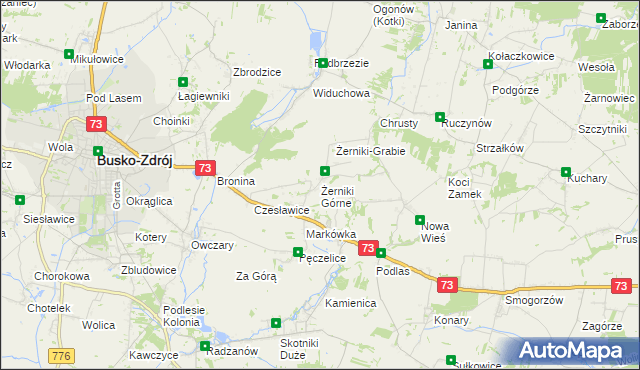 mapa Żerniki Górne, Żerniki Górne na mapie Targeo