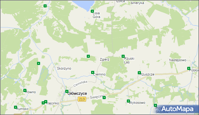 mapa Zgierz gmina Główczyce, Zgierz gmina Główczyce na mapie Targeo