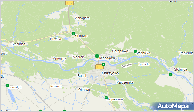 mapa Zielonagóra, Zielonagóra na mapie Targeo