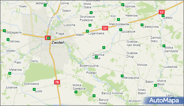 mapa Zielonka Nowa, Zielonka Nowa na mapie Targeo