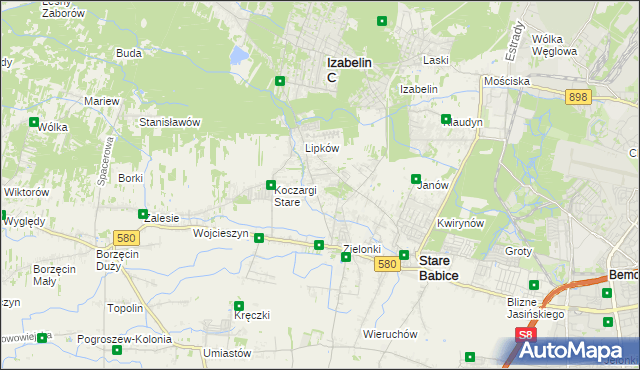 mapa Zielonki-Wieś, Zielonki-Wieś na mapie Targeo