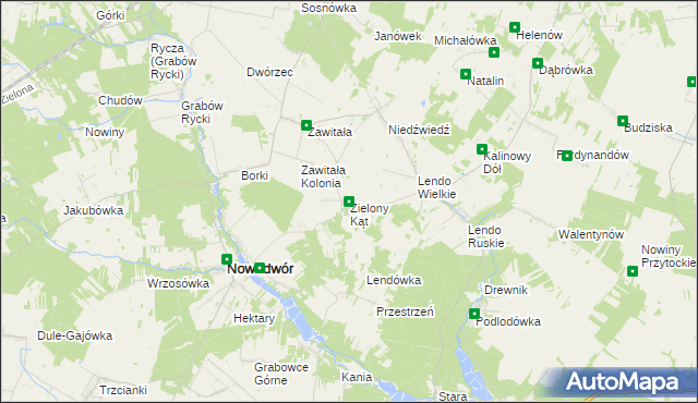 mapa Zielony Kąt, Zielony Kąt na mapie Targeo