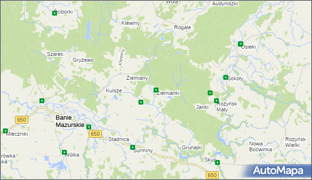 mapa Ziemianki, Ziemianki na mapie Targeo