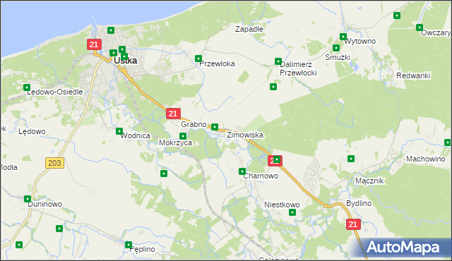 mapa Zimowiska, Zimowiska na mapie Targeo