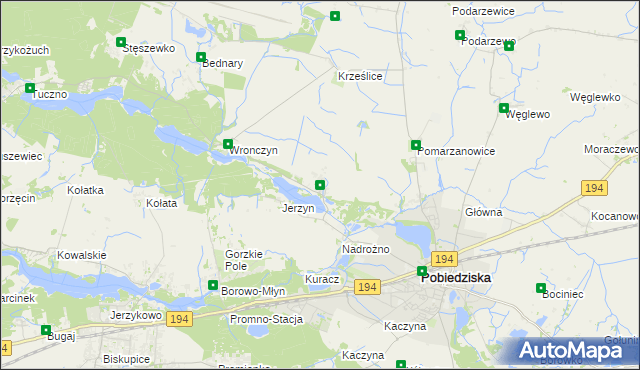 mapa Złotniczki gmina Pobiedziska, Złotniczki gmina Pobiedziska na mapie Targeo