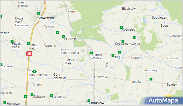 mapa Złotniki Wielkie, Złotniki Wielkie na mapie Targeo