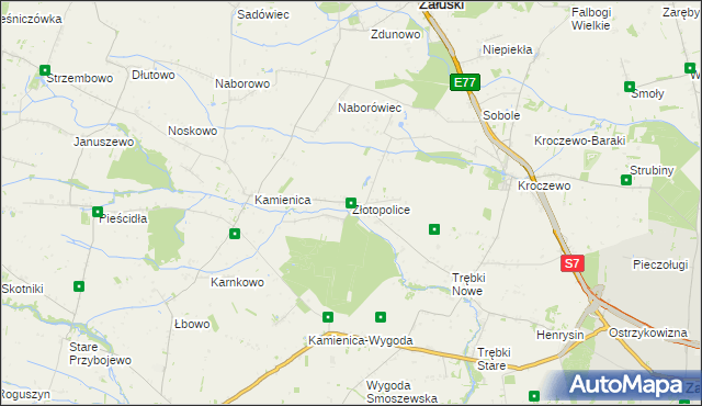 mapa Złotopolice, Złotopolice na mapie Targeo